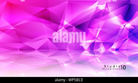 Vector studio background. abstract triangles with colorful gradients and background mirrors. Vector EPS 10. Vector illustration Stock Vector