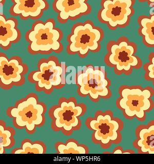 seamless vector pattern with bold graphic florals Stock Vector