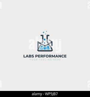 labs performance financial logo designs with mail and arrow Stock Vector