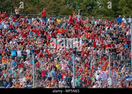 Monza, Italy. 07th Sep, 2019. FANS FERRARI during Grand Prix Heineken Of Italy 2019 - Saturday - Qualifications - Formula 1 Championship - Credit: LPS/Alessio Marini/Alamy Live News Stock Photo