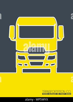Transportation brochure design with truck Stock Vector
