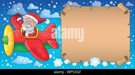 Santa Claus in plane theme image 7 Stock Vector