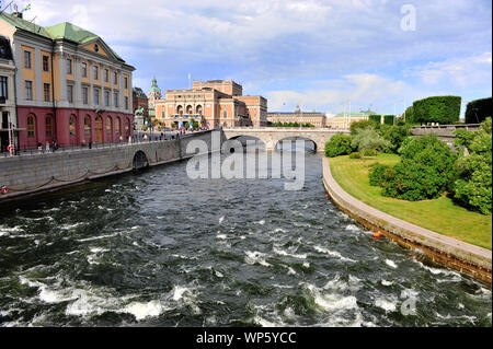 Stockholm, Sweden - June 30, 2019: Scenic view of city centre of Stockholm on June 30, 2019. Stock Photo