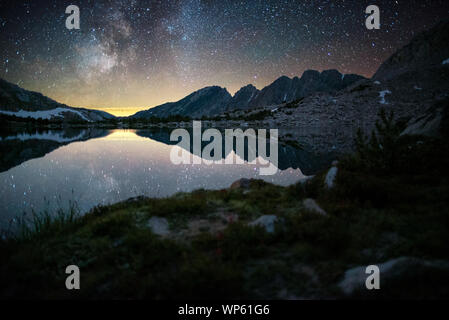 Ram Lakes Basin at Night Stock Photo