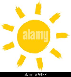 bright orange yellow sun icon or symbol vector illustration Stock Vector