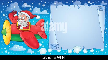 Santa Claus in plane theme image 8 Stock Vector