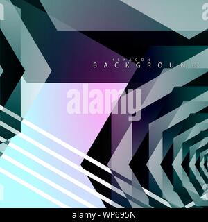 colorful hexagon abstract background. Transparent vector background in EPS 10 Stock Vector