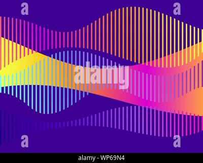 Liquid wave, violet gradient. Modern trend background. Synthwave, futurism background. Retrowave. Vector illustration Stock Vector