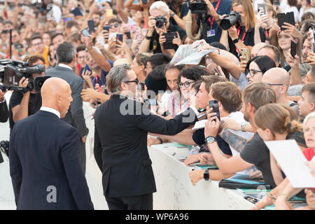 VENICE, Italy. 07th Sep, 2019. Joaquin Phoenix attends the red carpet for the Award Ceremony during the 76th Venice Film Festival at Palazzo del Cinema on September 07, 2019 in Venice, Italy. Credit: Roberto Ricciuti/Awakening/Alamy Live News Stock Photo