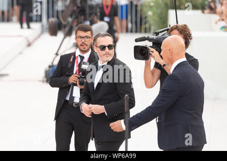 VENICE, Italy. 07th Sep, 2019. Joaquin Phoenix attends the red carpet for the Award Ceremony during the 76th Venice Film Festival at Palazzo del Cinema on September 07, 2019 in Venice, Italy. Credit: Roberto Ricciuti/Awakening/Alamy Live News Stock Photo