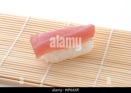 Sushi of Tuna closeup isolated on white background Stock Photo