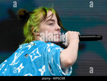 07 September 2019, Berlin: The US-American singer Billie Eilish is on ...