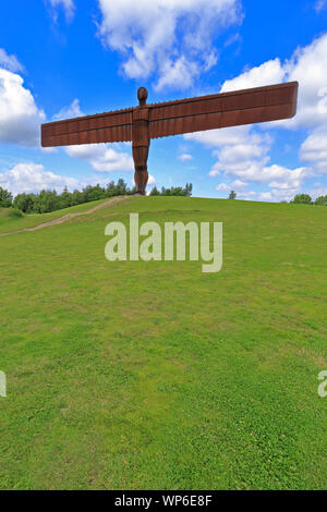The Angel of the North sculpture designed by Antony Gormley, Gateshead, Tyne and Wear, England, UK. Stock Photo
