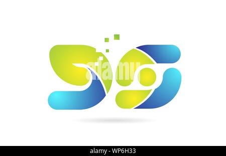 letter gs g s alphabet combination logo icon design with green and ...