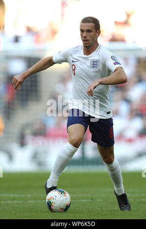 London, UK. 07th Sep, 2019. Jordan Henderson of England during the UEFA Euro 2020 Qualifying Group A match between England and Bulgaria at Wembley Stadium on September 7th 2019 in London, England. (Photo by Matt Bradshaw/phcimages.com) Credit: PHC Images/Alamy Live News Stock Photo