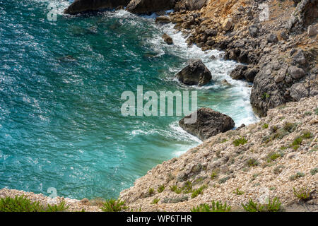 rocky scenic mali bok orlec beach on cres island croatia Stock Photo