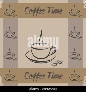 Coffe cup walpaper pattern Stock Vector