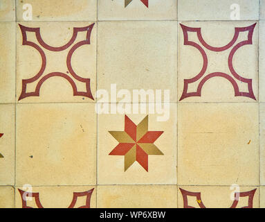 Seamless vintage floor tile background Stock Photo