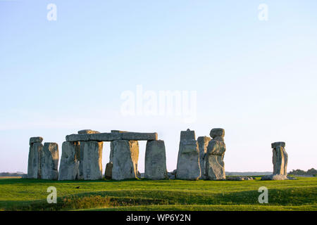 Stonehenge under a blue sky. Summer. England. Stock Photo