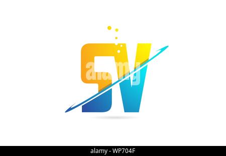 letter combination sv s v orange blue alphabet for company logo ...