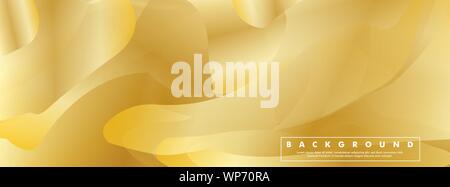 Abstract Background of Gold Gradients. The shape of a wavy liquid vector banner. illustration of eps 10 Stock Vector