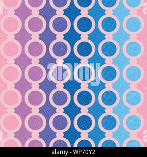 seamless vector patternwith stripes and circles in pink blue and purple Stock Vector