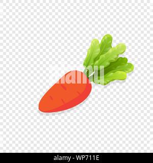Carrot isolated on transparent background. Fresh vegetable with leaves, ecological farm food for cooking healthy nutrition dishes. Vitamins design ele Stock Vector