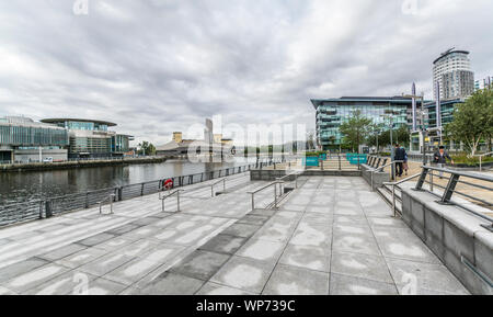 Canal views at Salford Quays, Salford, Manchester, UK. Taken on 7th September 2019. Stock Photo