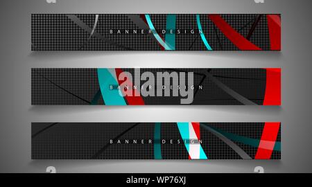 collection of banner sets. background of irregular colorful wave bands. vector illustration of eps 10 Stock Vector