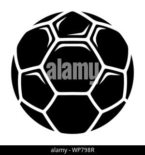 Soccer ball icon. European football ball. Black and white vector illustration Stock Vector