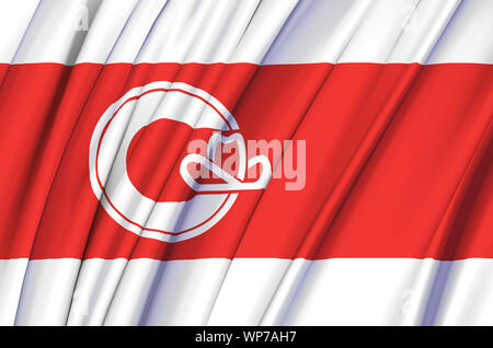 Calgary  Alberta waving flag illustration. States, cities and Regions of Canada. Perfect for background and texture usage. Stock Photo