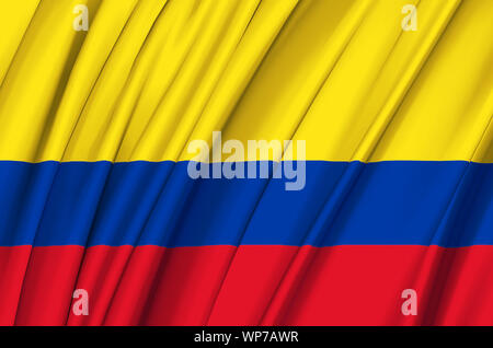 Colombia waving flag illustration. Countries of North and Central America. Perfect for background and texture usage. Stock Photo