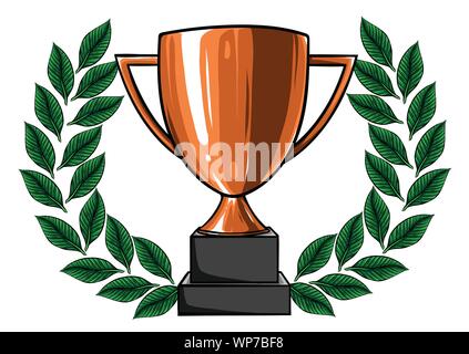 vector illustration of Trophy cups and medals Stock Vector