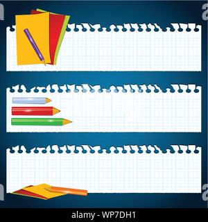 Back to School paper banners Stock Vector