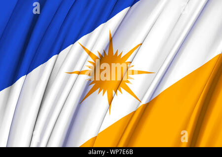 Tocantins waving flag illustration. Brazilian states. Perfect for background and texture usage. Stock Photo