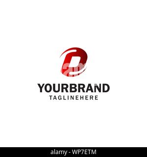 letter D spin rotation logo design concept template Stock Vector