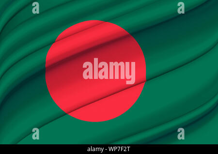 Bangladesh waving flag illustration. Countries of Asia. Perfect for background and texture usage. Stock Photo