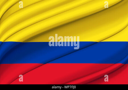 Colombia waving flag illustration. Countries of North and Central America. Perfect for background and texture usage. Stock Photo