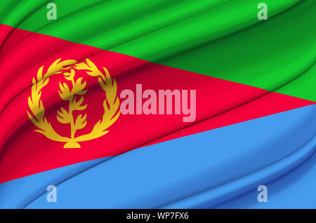 Eritrea waving flag illustration. Countries of Africa. Perfect for background and texture usage. Stock Photo