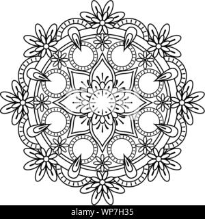 Mandala Coloring Page Flower Design Element for Adult Color Book Stock  Vector - Illustration of flower, isolated: 131401227