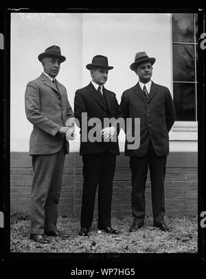 Calvin Coolidge, left, C. Bascom Slemp, center. White House, Washington ...