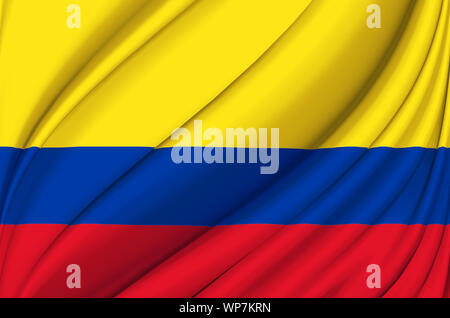 Colombia waving flag illustration. Countries of North and Central America. Perfect for background and texture usage. Stock Photo