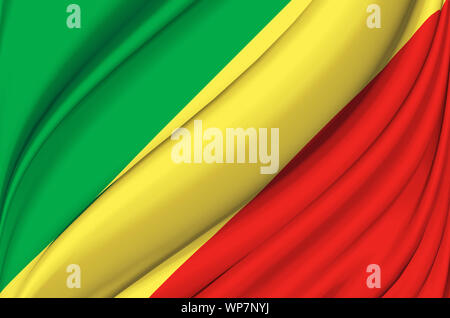 Republic of the Congo flag - realistic waving fabric flag Stock Photo ...