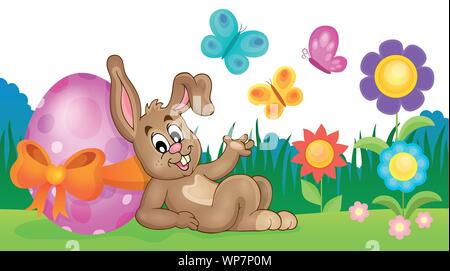 Bunny with Easter egg theme image 3 Stock Vector