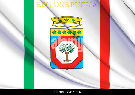 Apulia waving flag illustration. Regions of Italy. Perfect for ...