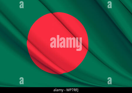 Bangladesh waving flag illustration. Countries of Asia. Perfect for background and texture usage. Stock Photo