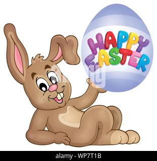 Easter image with cute bunny theme 3 Stock Vector
