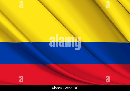 Colombia waving flag illustration. Countries of North and Central America. Perfect for background and texture usage. Stock Photo