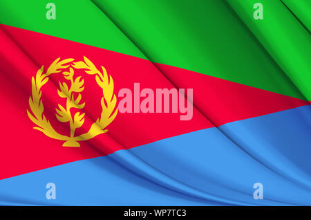 Eritrea waving flag illustration. Countries of Africa. Perfect for background and texture usage. Stock Photo