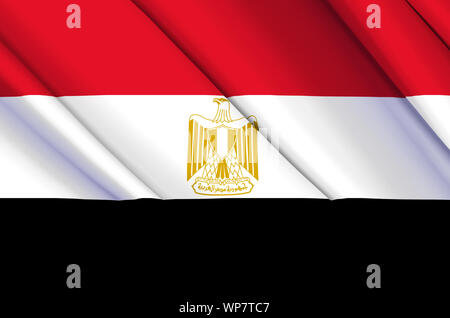 Egypt waving flag illustration. Countries of Africa. Perfect for background and texture usage. Stock Photo